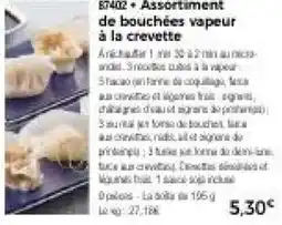 Thiriet Assortiment de bouchées vapeur à la crevette offre