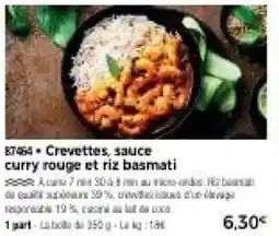 Thiriet Crevettes, sauce curry rouge et riz basmati offre