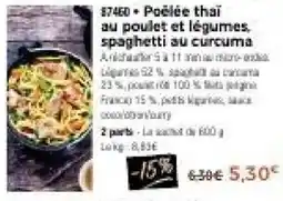 Thiriet Poélée thai au poulet et légumes, spaghetti au curcuma offre