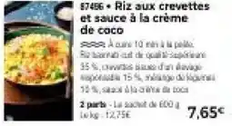 Thiriet Riz aux crevettes et sauce à la crème de coco offre