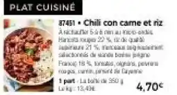 Thiriet Chili con came et riz offre