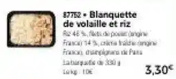Thiriet Blanquette de volaille et riz offre