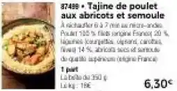 Thiriet Tajine de poulet aux abricots et semoule offre