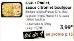 Thiriet Poulet, sauce citron et boulgour offre