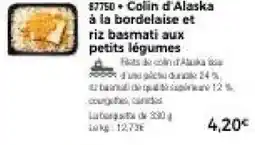 Thiriet Colin d'Alaska à la bordelaise et riz basmati aux petits légumes offre