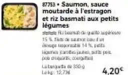 Thiriet Saumon, sauce moutarde à l'estragon et riz basmati aux petits légumes offre