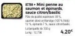 Thiriet Mini penne au saumon et épinards, sauce citron,basilic offre