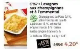 Thiriet Lasagnes aux champignons et à l'emmental offre