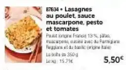 Thiriet Lasagnes au poulet, sauce mascarpone, pesto et tomates offre