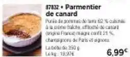 Thiriet Parmentier de canard offre