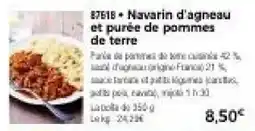 Thiriet Navarin d'agneau et purée de pommes de terre offre