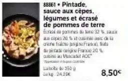 Thiriet Pintade, sauce aux cépes, légumes et écrasé de pommes de terre offre