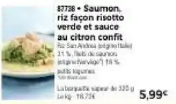 Thiriet Saumon riz façon risotto verde et sauce au citron confit offre