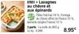 Thiriet Lasagnes au chèvre et aux épinards offre