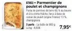 Thiriet Parmentier de poulet et champignons offre