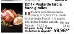 Thiriet Poularde farcie, farce girolles offre