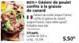 Thiriet Gésiers de poulet confits à la graisse de canard offre