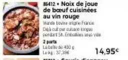 Thiriet Noix de joue de bœuf cuisinées au vin rouge offre
