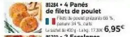 Thiriet 4 panés de filets de poulet offre