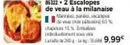 Thiriet 2 Escalopes de veau à la milanaise offre