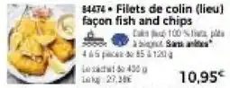 Thiriet Filets de colin lieu façon fish and chips offre