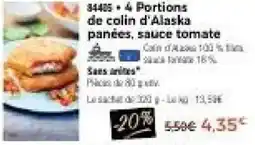 Thiriet 4 Portions de colin d'Alaska offre