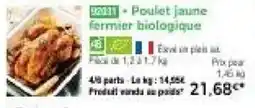 Thiriet Poulet jaune fermier biologique offre