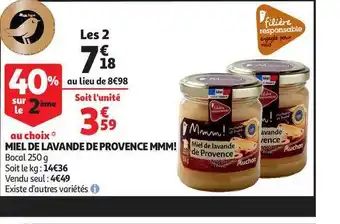 Auchan Miel De Lavande De Provence Mmm! offre
