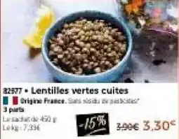 Thiriet Lentilles vertes cuites offre