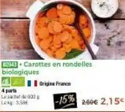 Thiriet Carottes en rondelles biologiques offre