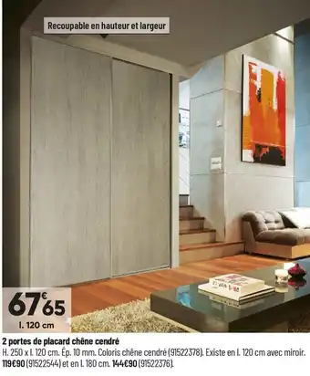 Bricorama 2 portes de placard chêne cendré offre