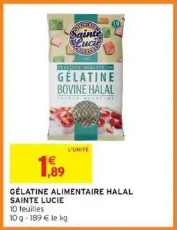 Intermarché GÉLATINE ALIMENTAIRE HALAL SAINTE LUCIE offre
