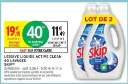 Intermarché Lessive Liquide Active Clean 40 Lavages offre
