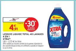 Intermarché LESSIVE LIQUIDE TOTAL 40 LAVAGES 4 EN 1 XTRA offre