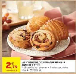 Intermarché ASSORTIMENT DE VIENNOISERIES PUR BEURRE X4 offre