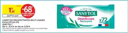 Intermarché LINGETTES DÉSINFECTANTES MULTI-USAGES EUCALYPTUS X72 SANYTOL offre