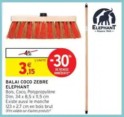 Intermarché BALAI COCO ZEBRE ELEPHANT offre
