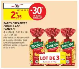 Intermarché PÂTES CRÉATIVES COQUILLAGE PANZANI offre