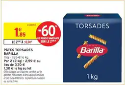 Intermarché PÂTES TORSADE BARILLA offre