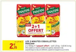 Intermarché LES 3 MINUTES COQUILLETTES PANZANI offre
