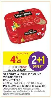 Intermarché Sardines À L'huile D'olive Vierge Extra Connétable offre