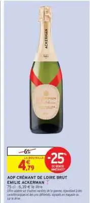 Intermarché AOP CRÉMANT DE LOIRE BRUT EMILIE ACKERMAN offre