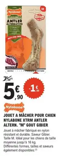 E.Leclerc Brico Nylabone jouet a mâcher pour chien nylabone xtrm antler altern m gout gibier offre