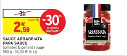 Intermarché Sauce arrabbiata papa sauce offre