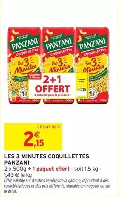 Intermarché Express Panzani - les 3 minutes coquillettes offre