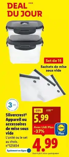 Lidl Lidl - appareil ou accessoires de mise sous vide offre