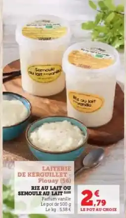 U Express Riz au lait ou semoule au lait offre