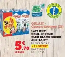 U Express Agrilait - lait uht demi-ecreme bleu blanc coeur offre