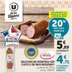 U Express U - saucisse de morteau igp cuite de nos regions offre