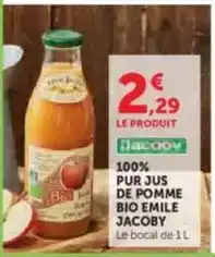 U Express 100% pur jus de pomme bio offre